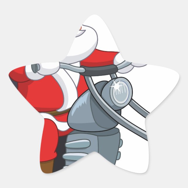 Sticker Étoile motocycliste santa claus (Devant)