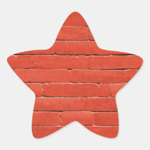 Sticker Étoile Mur rouge orange
