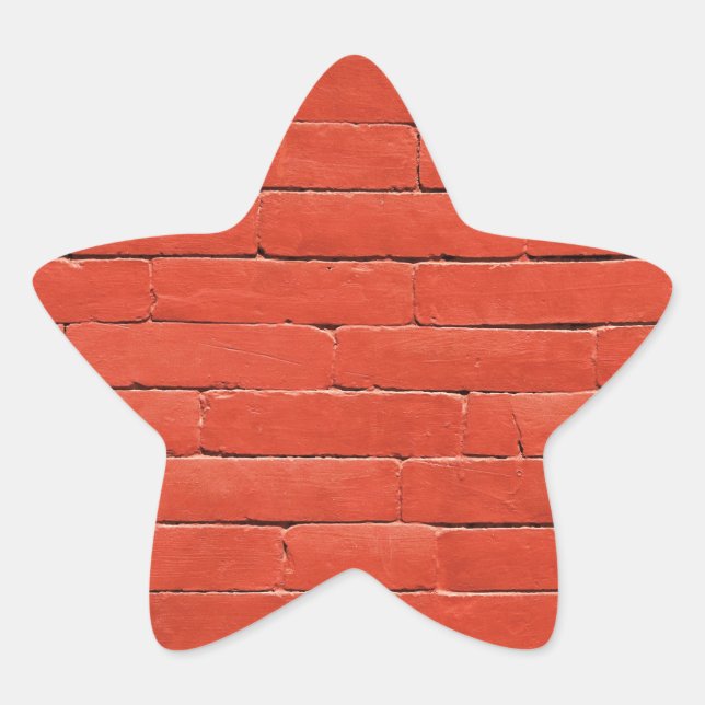 Sticker Étoile Mur rouge orange (Devant)