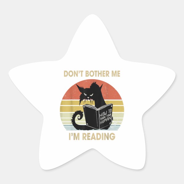 Sticker Étoile Ne Me Bother Je Lis Lecture Cat Lecture Livres (Devant)