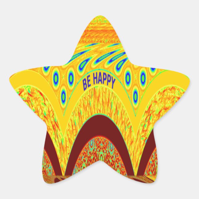Sticker Étoile Ne vous inquiétez pas être heureux Art Design (Devant)