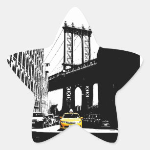 Sticker Étoile New York City Nyc Yellow Taxi Pop Art