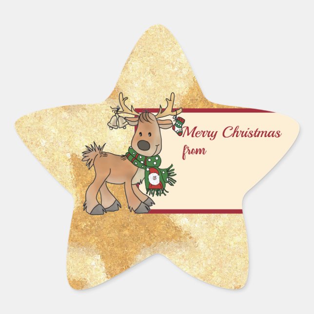Sticker Étoile Noël avec Ren (Devant)