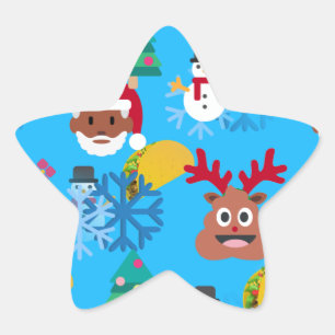 Sticker Étoile Noël noir père Noël