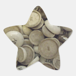 Sticker Étoile Noeuds vintages en porcelaine chaude et froide