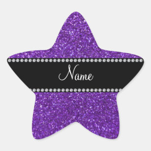 Sticker Étoile Nom personnalisé parties scintillant violet