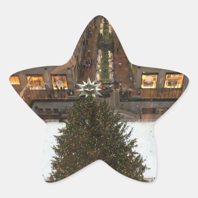 Sticker Étoile NYC Rockefeller Center - Patinoire de patinage d'a (Devant)