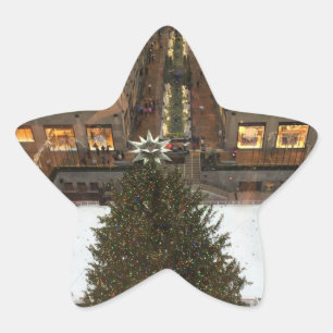 Sticker Étoile NYC Rockefeller Center - Patinoire de patinage d'a