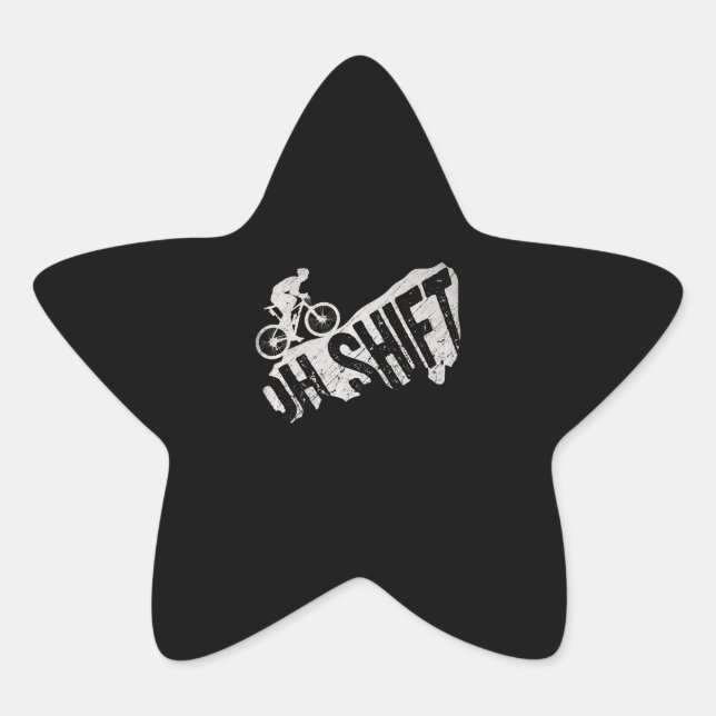 Sticker Étoile Oh Shift VTT Vélo Vélo Vélo Rider (Devant)