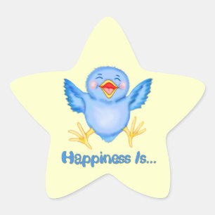 Sticker Étoile Oiseau bleu de bonheur