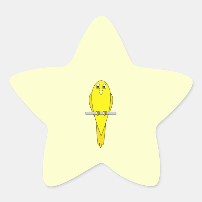 Sticker Étoile Oiseau jaune. Canaire. (Devant)