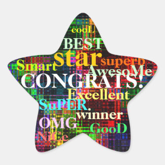 Sticker Étoile Ondes colorées