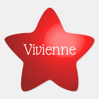 Sticker Étoile Ornement étoile de Noël rouge avec nom