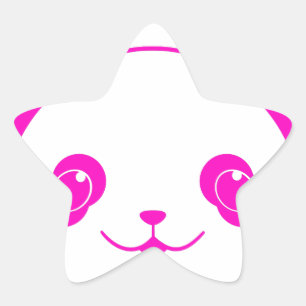 Sticker Étoile Ours rose Kawaii Panda
