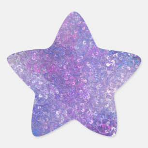 Sticker Étoile Paillettes roses et violettes brillantes 