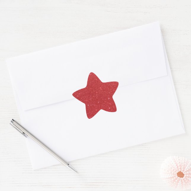 Sticker Étoile Paillettes rouges  (Enveloppe)