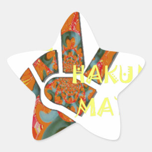 Sticker Étoile Paix dehors : panneau Vibes de Hakuna Matata