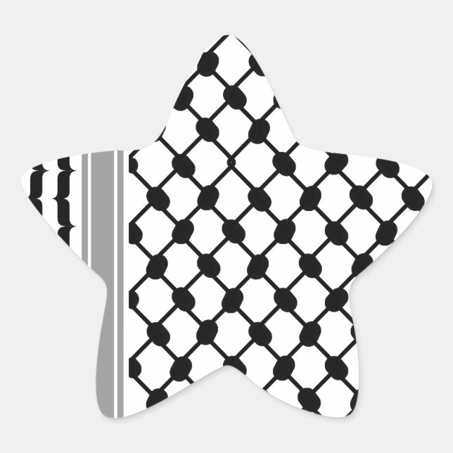 Sticker Étoile Palestinienne Hatta Keffiyeh Kufiya Folk (2 Motifs (Devant)