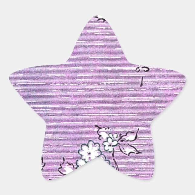 Sticker Étoile Papier peint Vintage "Suki" - Violet (Devant)