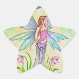 Sticker Étoile Papillon de printemps Fée Fantaisie Art