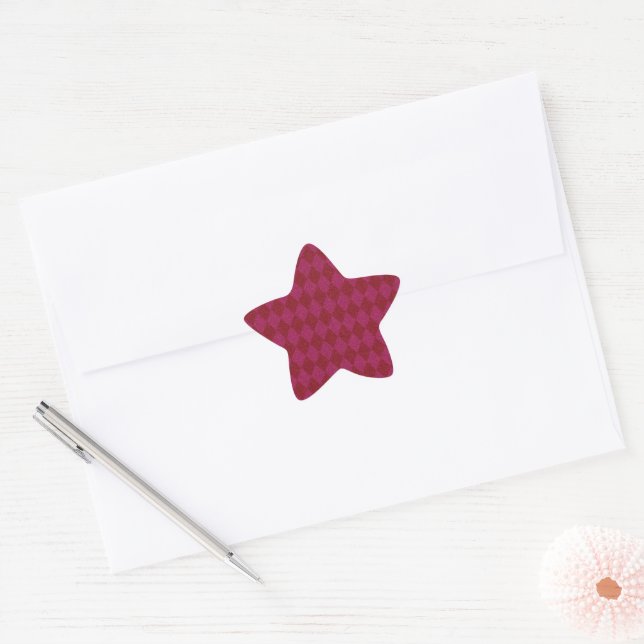 Sticker Étoile Parties scintillant rose et diamant rouge (Enveloppe)