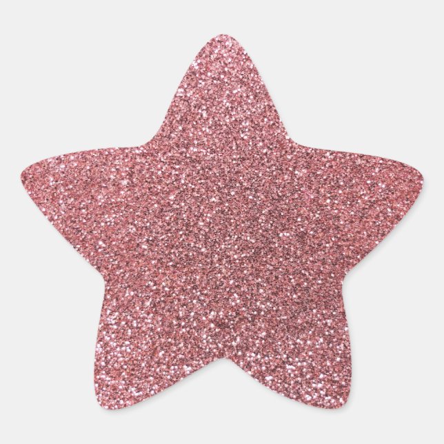 Sticker Étoile Parties scintillant rose pastel (Devant)