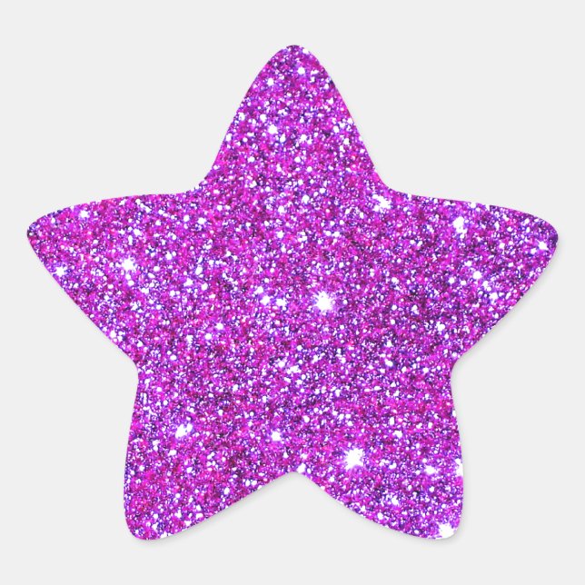 Sticker Étoile Parties scintillant rose violet brillant concepteu (Devant)