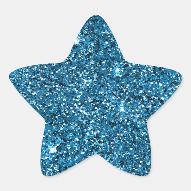 Sticker Étoile Parties scintillant turquoise (Devant)