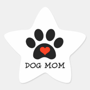 Sticker Étoile Pawprint Chien Maman