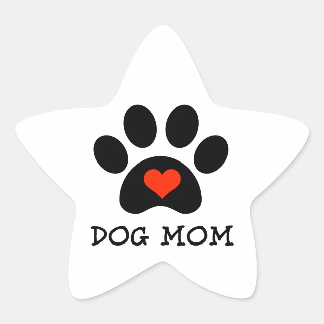 Sticker Étoile Pawprint Chien Maman (Devant)