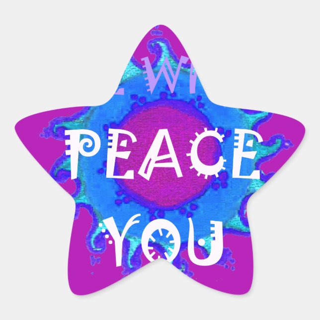 Sticker Étoile Peace Be With You Inspiration Print (Devant)