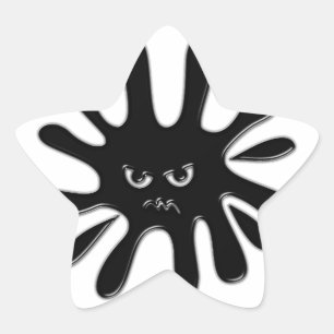 Sticker Étoile Peinture noire en colère