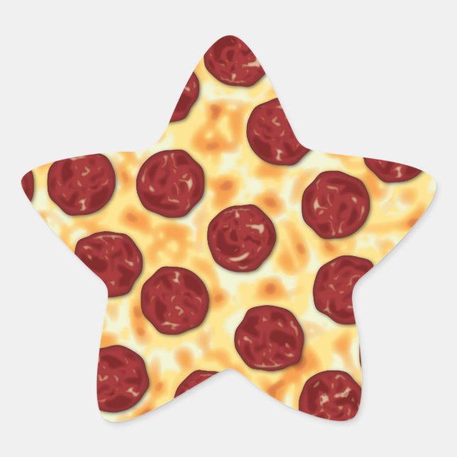Sticker Étoile Pepperoni Pizza Motif (Devant)