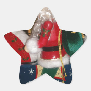 Sticker Étoile Père Noël de Noël à cheval avec de l'art de la nei