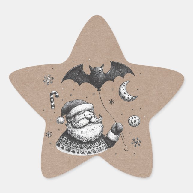 Sticker Étoile Père Noël des griffes (Devant)