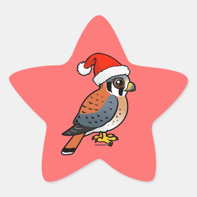 Sticker Étoile Père Noël Kestrel Américain (Devant)