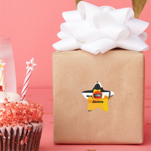 Sticker Étoile Personnaliser Race Car Cadeaux de fête d'anniversa (Fête)