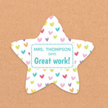 Petit coeur coloré compliment du professeur