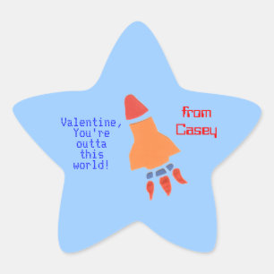 Sticker Étoile Peu d'autocollant de valentine personnalisé par