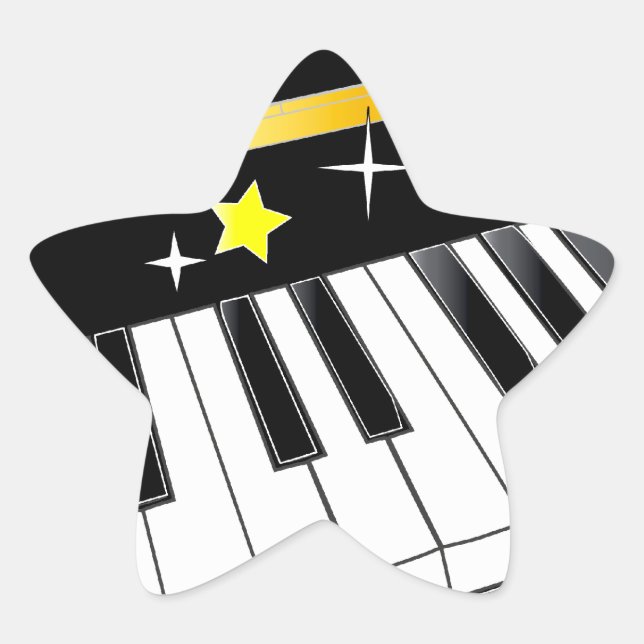 Sticker Étoile Piano dans une étoile (Devant)