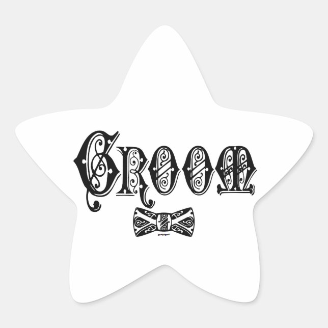 Sticker Étoile Pièce avec Cravate Bow Type noir (Devant)