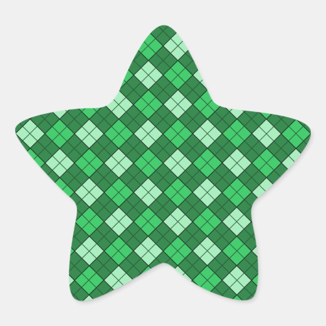 Sticker Étoile Plaid vert (Devant)