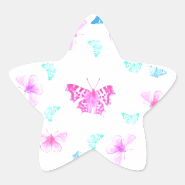 Sticker Étoile plaisir papillon (Devant)