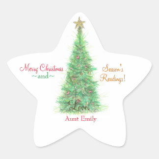 Sticker Étoile Plaque cadeau de Noël personnalisée