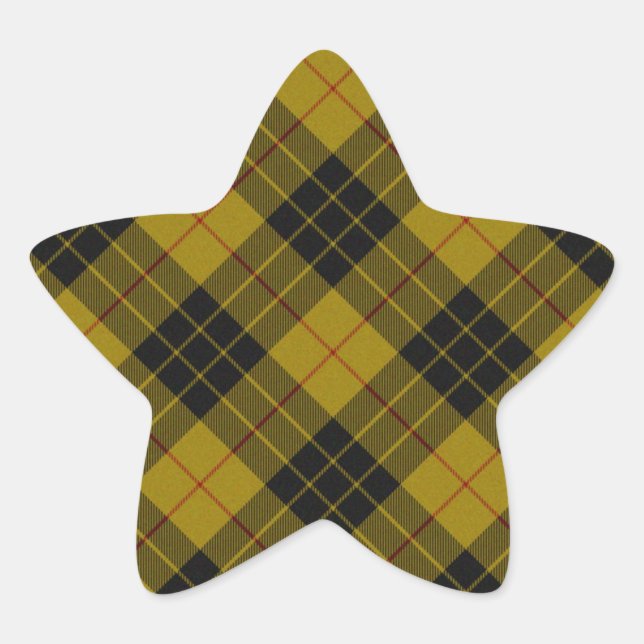 Sticker Étoile Plaque noire jaune tartan MacLeod (Devant)