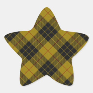 Sticker Étoile Plaque noire jaune tartan MacLeod