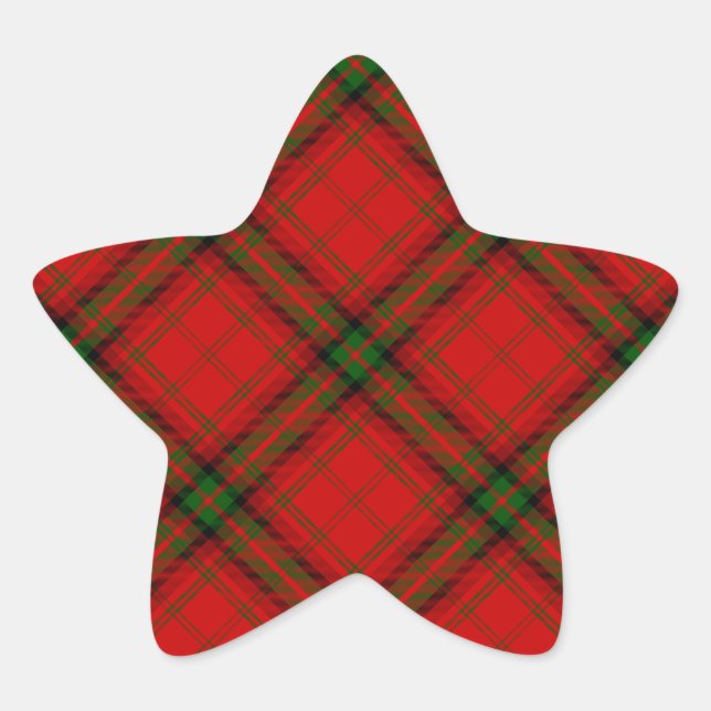 Sticker Étoile Plaque rouge vert tartan MacDougall (Devant)