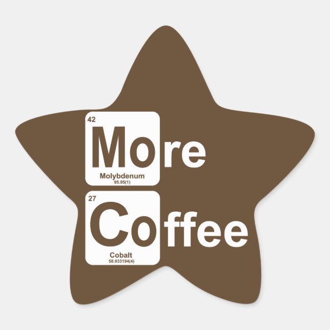 Sticker Étoile Plus de tableau périodique du café (Devant)