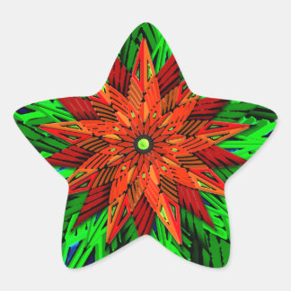 Sticker Étoile Poinsettia (Stickers Forme Étoile)