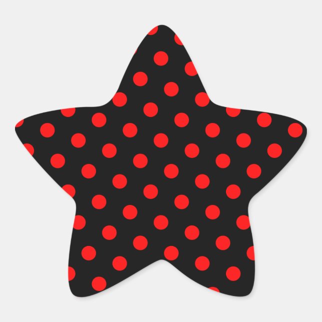 Sticker Étoile Points noirs et rouges (Devant)
